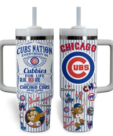 Chicago Cubs Baseball Mlb Custom Stanley Quencher 40Oz Stainless Steel Tumbler With Handle