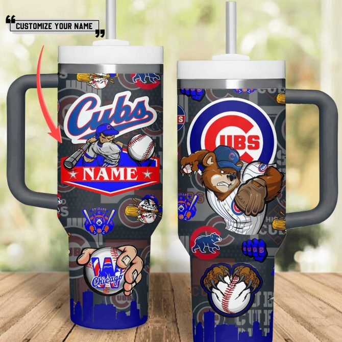 Chicago Cubs Mlb Custom Stanley Quencher 40Oz Stainless Steel