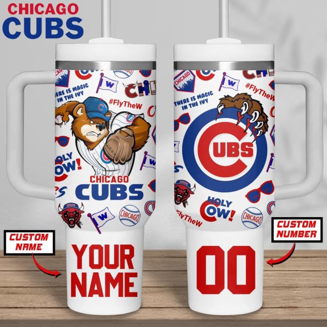 Chicago Cubs Mlb Custom Stanley Quencher 40Oz Stainless Steel