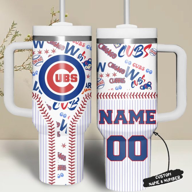 Chicago Cubs Mlb Custom Stanley Quencher 40Oz Stainless Steel
