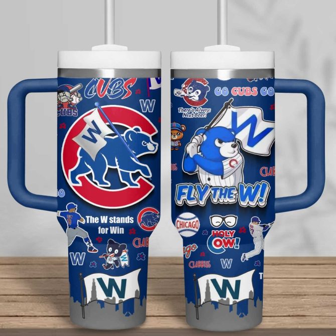 Chicago Cubs Mlb Custom Stanley Quencher 40Oz Stainless Steel Tumbler