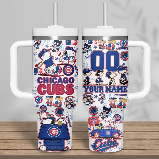 Chicago Cubs Mlb Custom Stanley Quencher 40Oz Stainless Steel Tumbler - Image 3