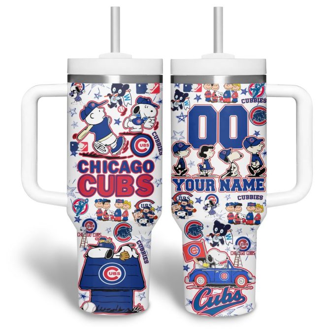 Chicago Cubs Mlb Custom Stanley Quencher 40Oz Stainless Steel Tumbler - Image 2