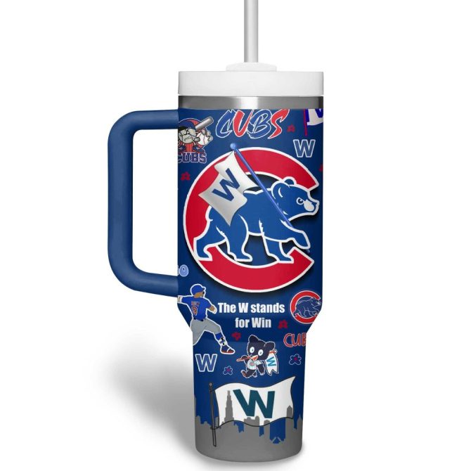 Chicago Cubs Mlb Custom Stanley Quencher 40Oz Stainless Steel Tumbler - Image 8
