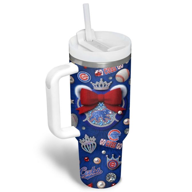 Chicago Cubs Mlb Custom Stanley Quencher 40Oz Stainless Steel Tumbler - Image 4