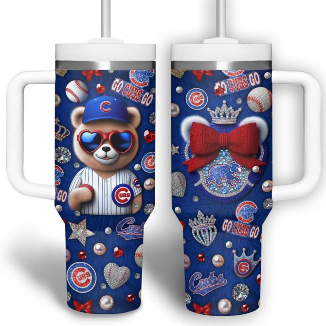 Chicago Cubs Mlb Custom Stanley Quencher 40Oz Stainless Steel Tumbler - Image 2