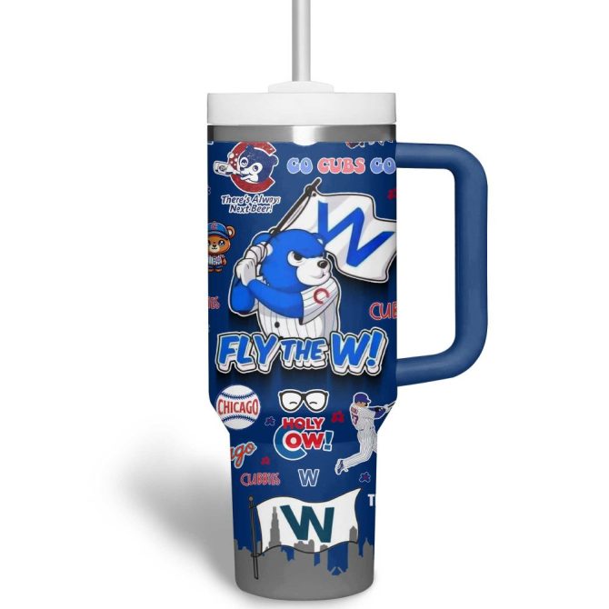 Chicago Cubs Mlb Custom Stanley Quencher 40Oz Stainless Steel Tumbler - Image 7