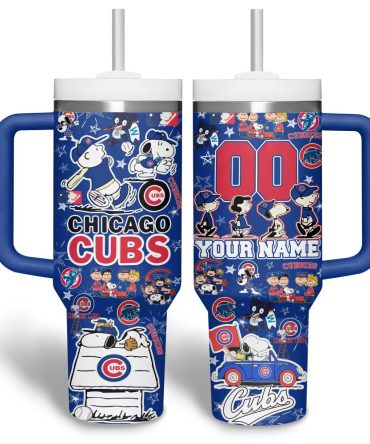 Chicago Cubs Mlb Custom Stanley Quencher 40Oz Stainless Steel Tumbler With Handle