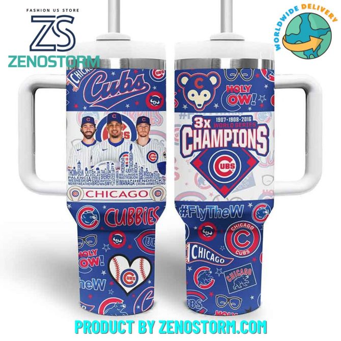 Chicago Cubs Mlb Custom Stanley Quencher 40Oz Stainless Steel Tumbler With Handle - Image 2
