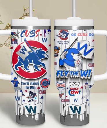 Chicago Cubs Mlb Custom Stanley Quencher 40Oz Stainless Steel Tumbler With Handle