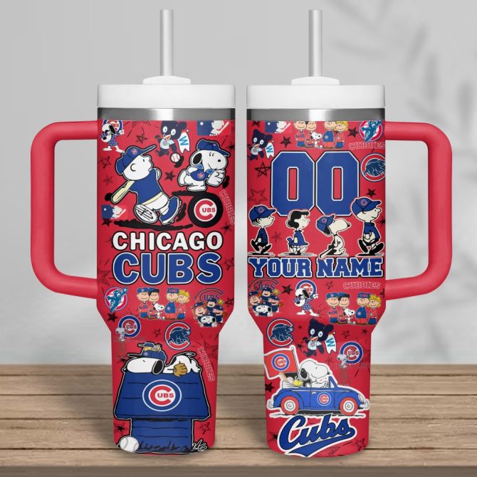 Chicago Cubs Mlb Custom Stanley Quencher 40Oz Stainless Steel Tumbler With Handle - Image 2