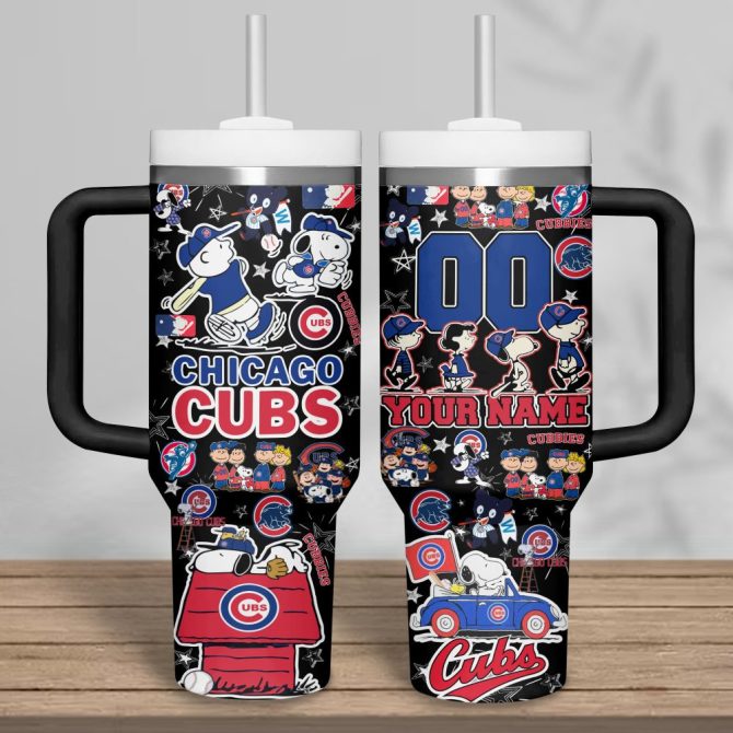 Chicago Cubs Mlb Custom Stanley Quencher 40Oz Stainless Steel Tumbler With Handle - Image 2