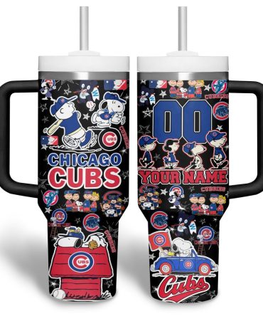 Chicago Cubs Mlb Custom Stanley Quencher 40Oz Stainless Steel Tumbler With Handle