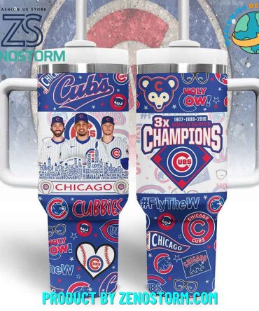 Chicago Cubs Mlb Custom Stanley Quencher 40Oz Stainless Steel Tumbler With Handle