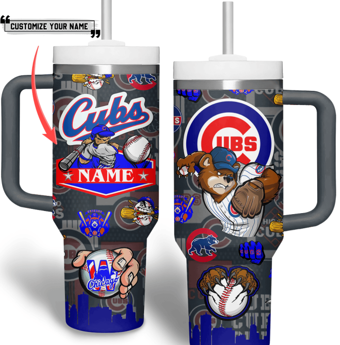 Chicago Cubs Mlb Custom Stanley Quencher 40Oz Stainless Steel - Image 2