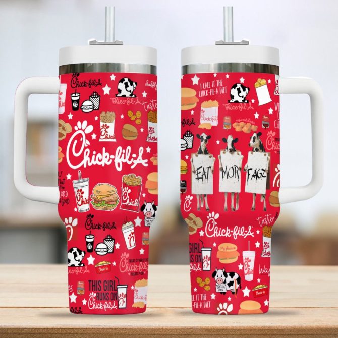 Chick-Fil-A Food Custom Stanley Quencher 40Oz Stainless Steel Tumbler