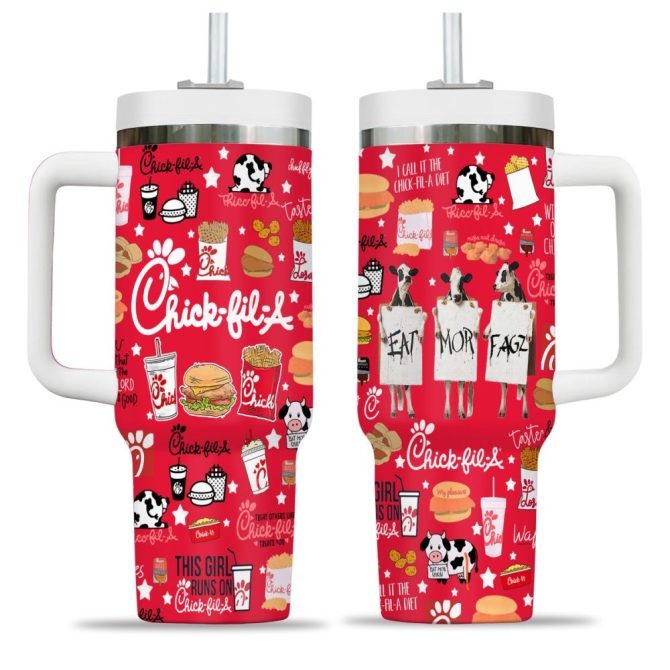 Chick-Fil-A Food Custom Stanley Quencher 40Oz Stainless Steel Tumbler - Image 2