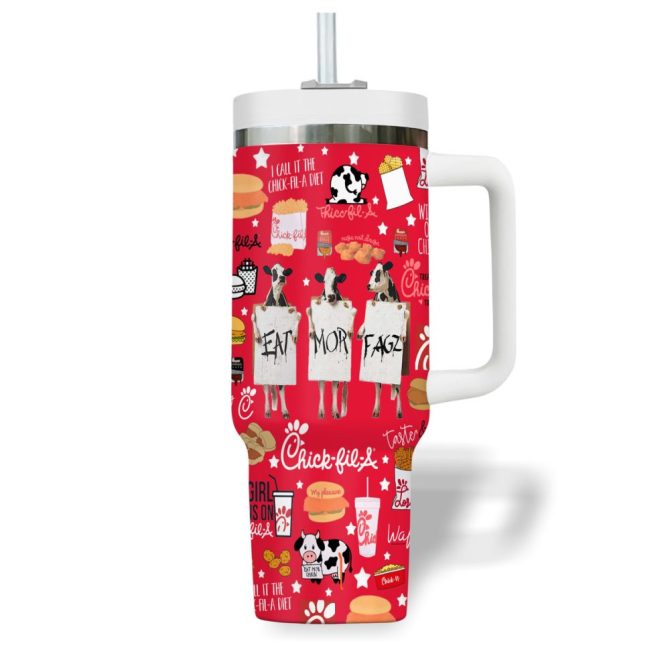 Chick-Fil-A Food Custom Stanley Quencher 40Oz Stainless Steel Tumbler - Image 4