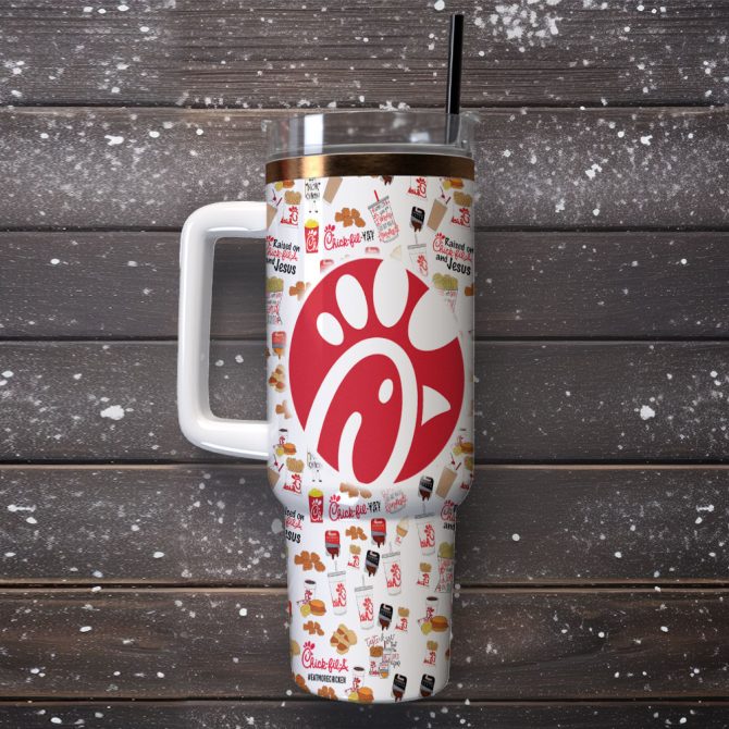 Chick-Fil-A Food Custom Stanley Quencher 40Oz Stainless Steel Tumbler With Handle - Image 2