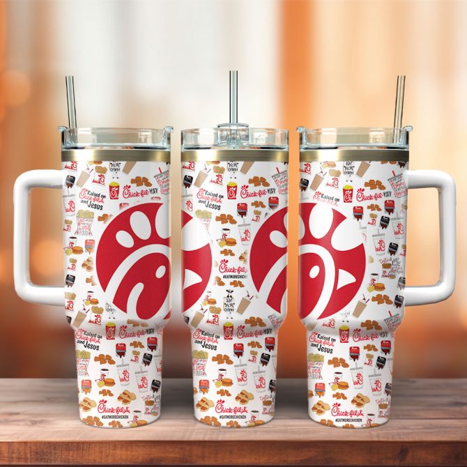 Chick-Fil-A Food Custom Stanley Quencher 40Oz Stainless Steel Tumbler With Handle