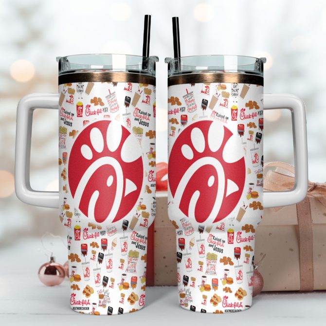 Chick-Fil-A Food Custom Stanley Quencher 40Oz Stainless Steel Tumbler With Handle - Image 4