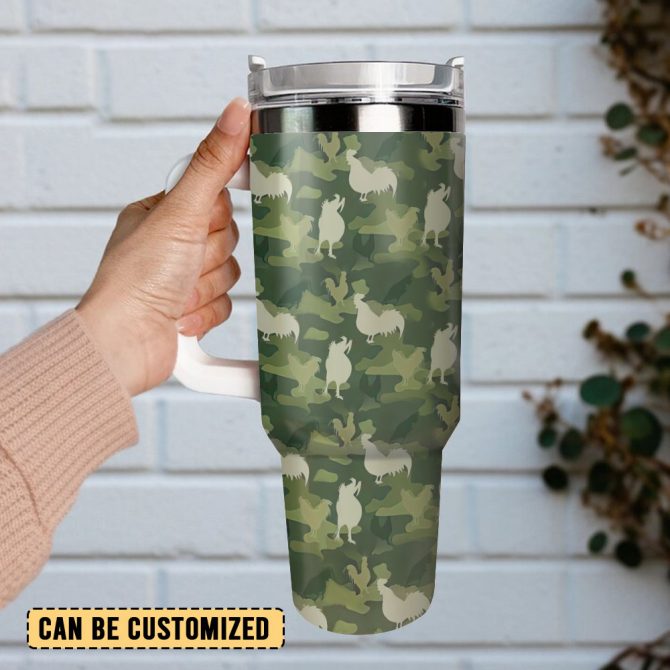 Chicken Camo Custom Stanley Quencher 40Oz Stainless Steel Tumbler With Handle - Image 3