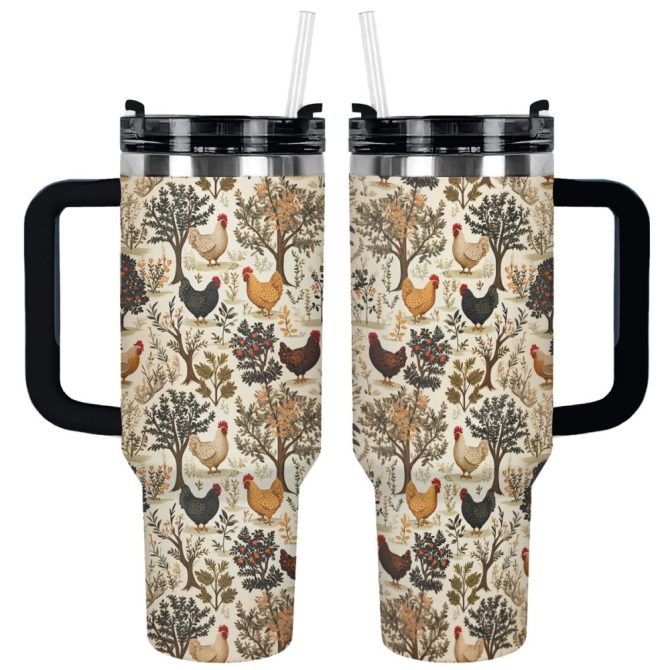 Chicken Country Harvest Custom Stanley Quencher 40Oz Stainless Steel Tumbler With Handle