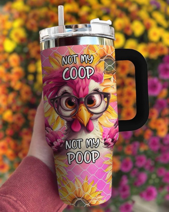 Chicken Custom Stanley Quencher 40Oz Stainless Steel Tumbler With Handle