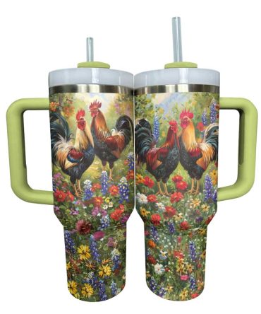 Chicken Custom Stanley Quencher 40Oz Stainless Steel Tumbler With Handle