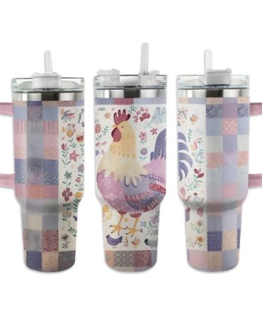 Chicken Custom Stanley Quencher 40Oz Stainless Steel Tumbler With Handle