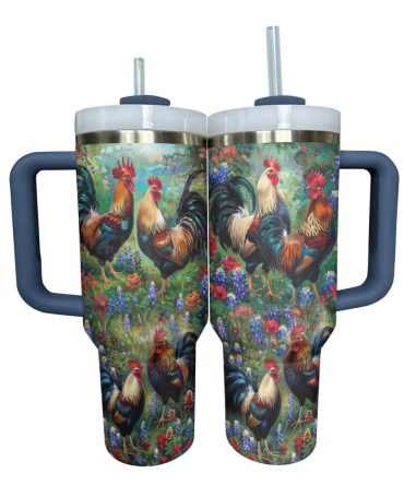 Chicken Custom Stanley Quencher 40Oz Stainless Steel Tumbler With Handle
