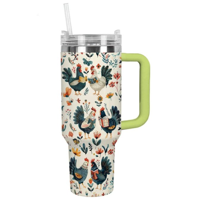 Chicken Custom Stanley Quencher 40Oz Stainless Steel Tumbler With Handle - Image 2