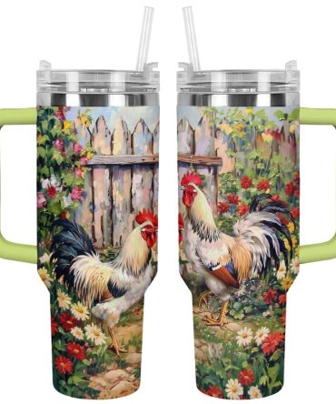Chicken Custom Stanley Quencher 40Oz Stainless Steel Tumbler With Handle