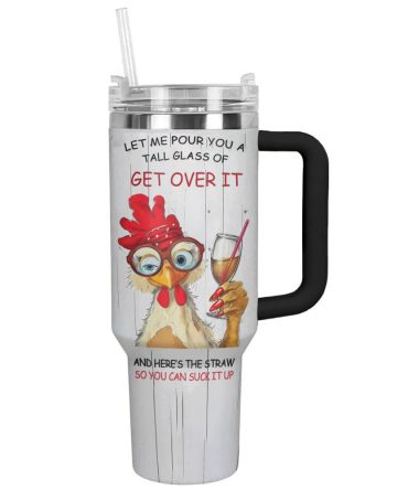Chicken Custom Stanley Quencher 40Oz Stainless Steel Tumbler With Handle