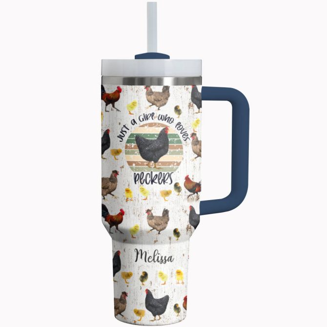 Chicken Custom Stanley Quencher 40Oz Stainless Steel Tumbler With Handle - Image 2