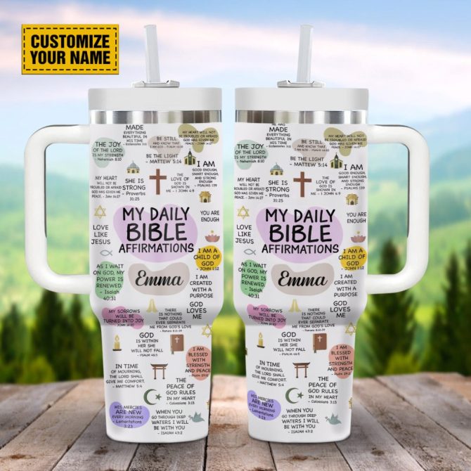 Christ Abstract Shapes Faith Custom Stanley Quencher 40Oz Stainless Steel Tumbler With Handle