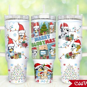 Christmas Blueycartoon Custom Stanley Quencher 40Oz Stainless Steel Tumbler With Handle