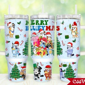 Christmas Blueycartoon Custom Stanley Quencher 40Oz Stainless Steel Tumbler With Handle