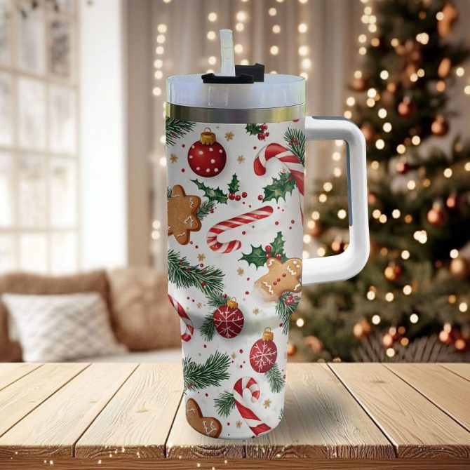 Christmas Candy Gorgeous Custom Stanley Quencher 40Oz Stainless Steel Tumbler With Handle - Image 3
