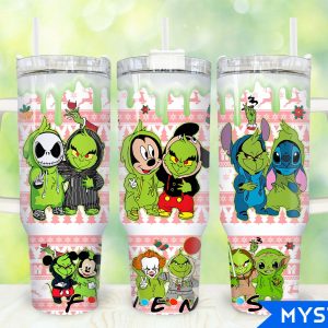 Christmas Characters Cartoon Custom Stanley Quencher 40Oz Stainless Steel Tumbler With Handle