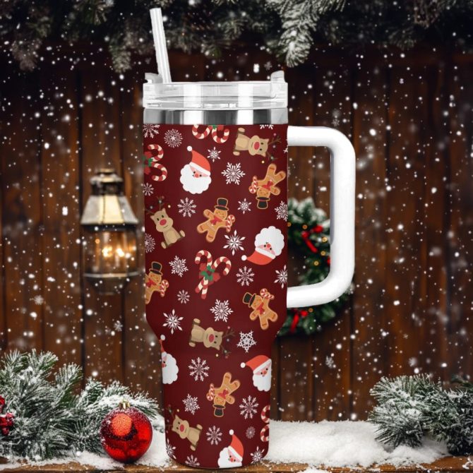 Christmas Cheer Custom Stanley Quencher 40Oz Stainless Steel Tumbler With Handle - Image 2