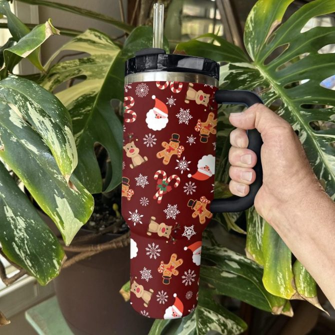 Christmas Cheer Custom Stanley Quencher 40Oz Stainless Steel Tumbler With Handle - Image 3