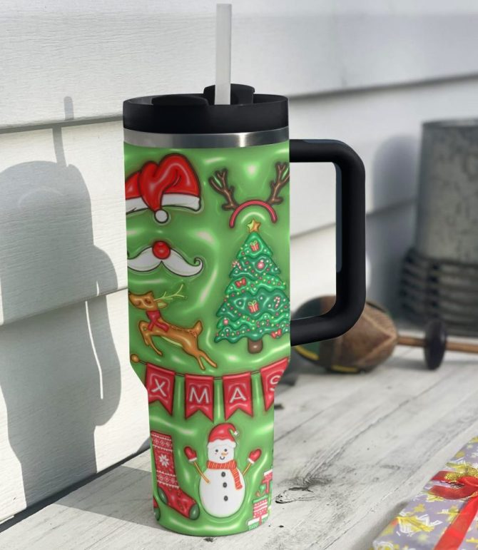 Christmas Custom Stanley Quencher 40Oz Stainless Steel Tumbler With Handle - Image 3