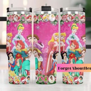 Christmas Disney Princesses Disney Cartoon Custom Stanley Quencher 40Oz Stainless Steel Tumbler With Handle
