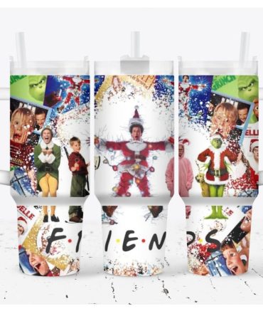 Christmas Funny Friends Tv Series Custom Stanley Quencher 40Oz Stainless Steel Tumbler With Handle