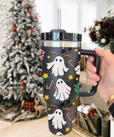 Christmas Ghost Custom Stanley Quencher 40Oz Stainless Steel Tumbler