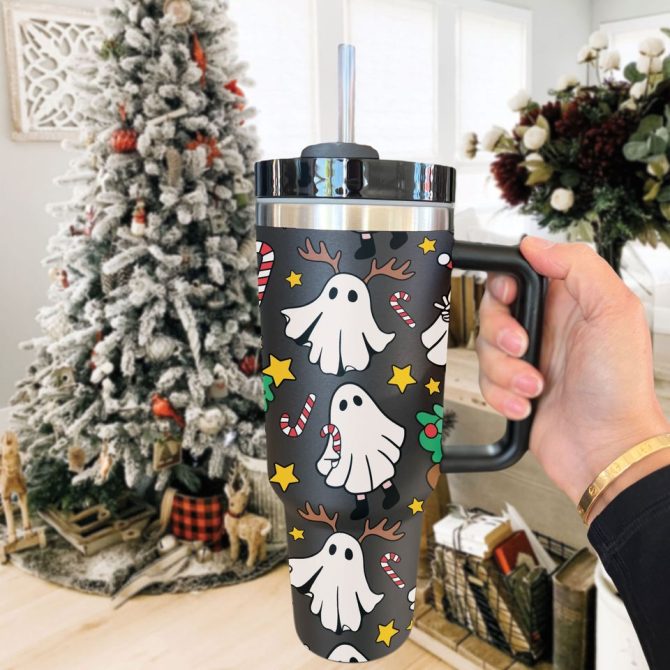 Christmas Ghost Custom Stanley Quencher 40Oz Stainless Steel Tumbler