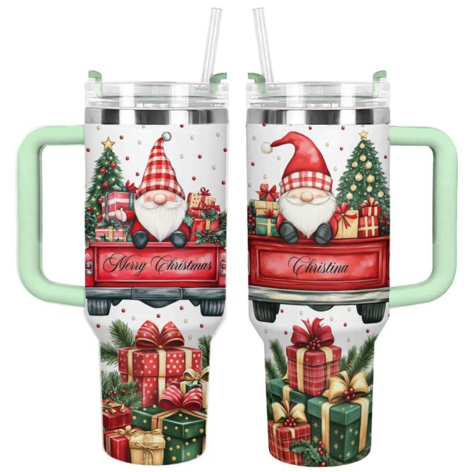 Christmas Gnome Custom Stanley Quencher 40Oz Stainless Steel Tumbler With Handle