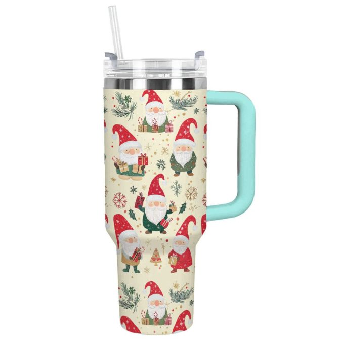 Christmas Gnome Custom Stanley Quencher 40Oz Stainless Steel Tumbler With Handle