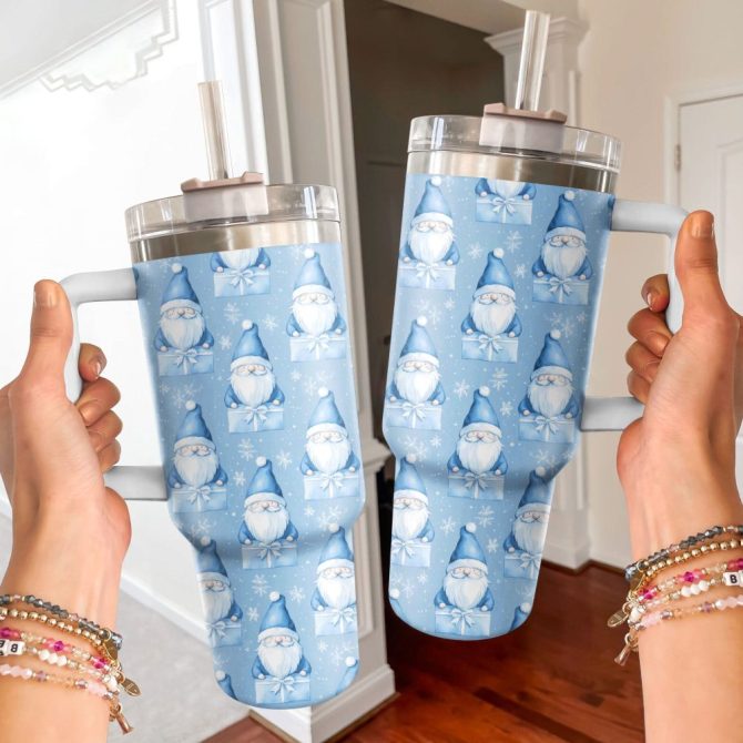 Christmas Gnomes Custom Stanley Quencher 40Oz Stainless Steel Tumbler With Handle - Image 2